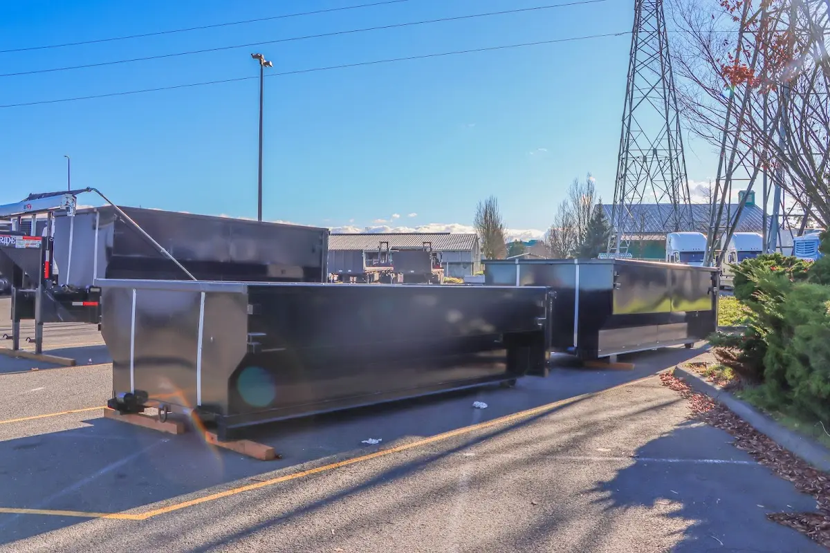 Roll-off dumpster ready for waste disposal at job site for 8 Yard Dumpster Rental in Maurice River